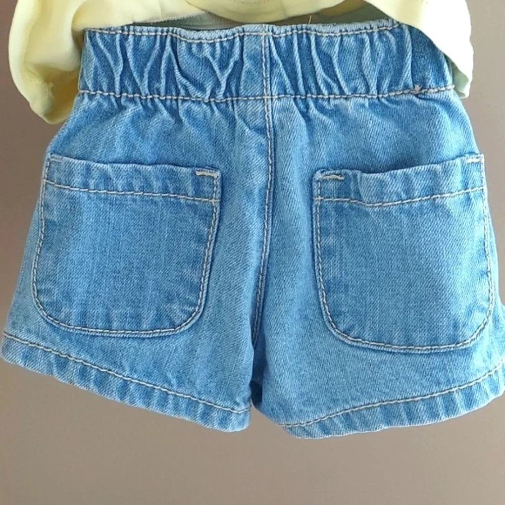 Gymboree Cape Cod Cutie Yellow Ladybug Tee and Denim Shorts set - size 2T